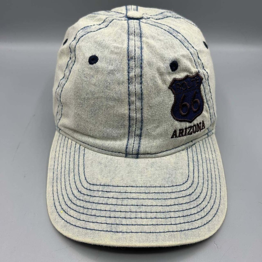 Route 66 Arizona Hat Men Denim Washed The Game Strap Back Cap Cotton New